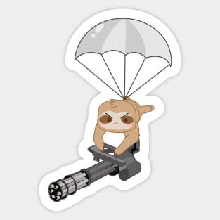 Spy Sloth with Gatling guns Sticker